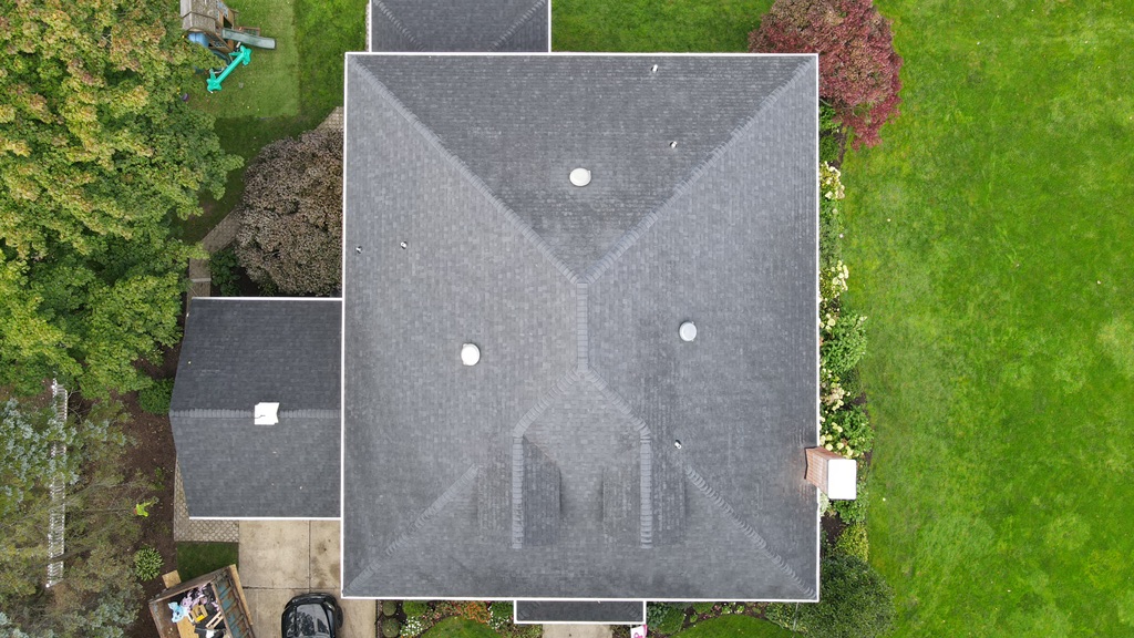 Newly installed shingle roof on a new construction home in Northeastern PA